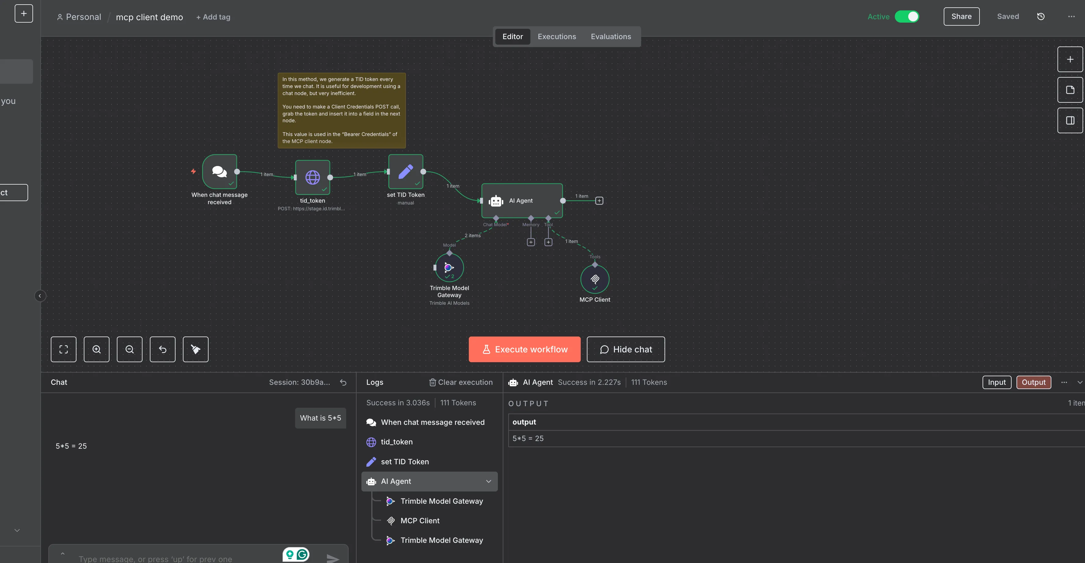 Chat Node Workflow