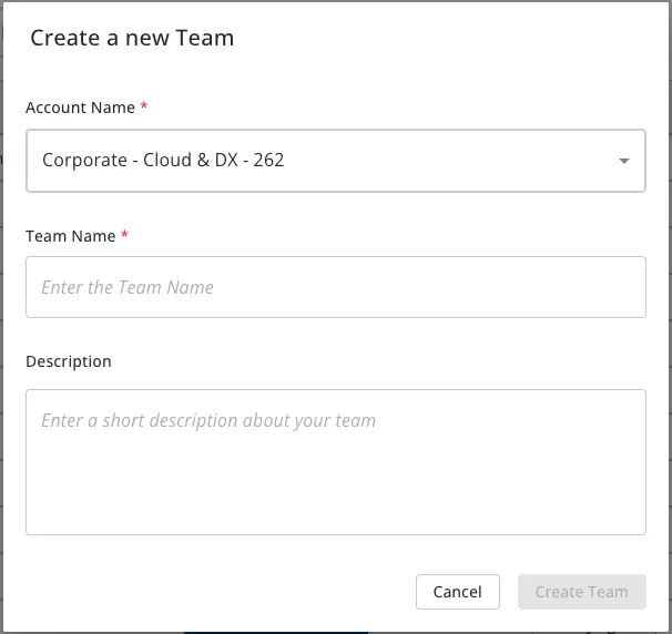 Create New Team