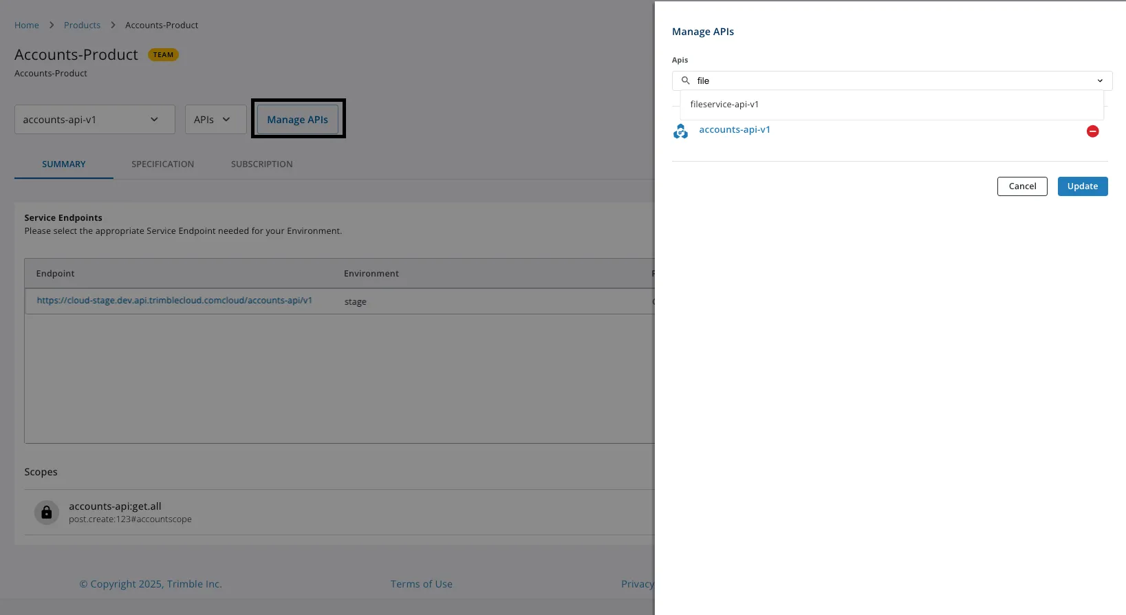 Manage APIs