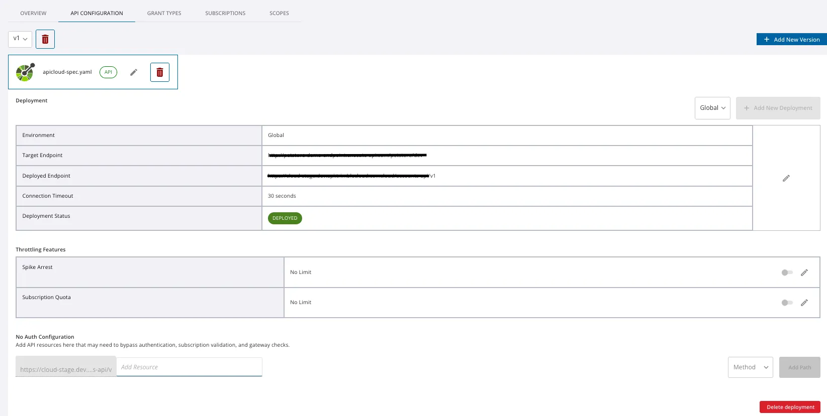 API Configuration Tab
