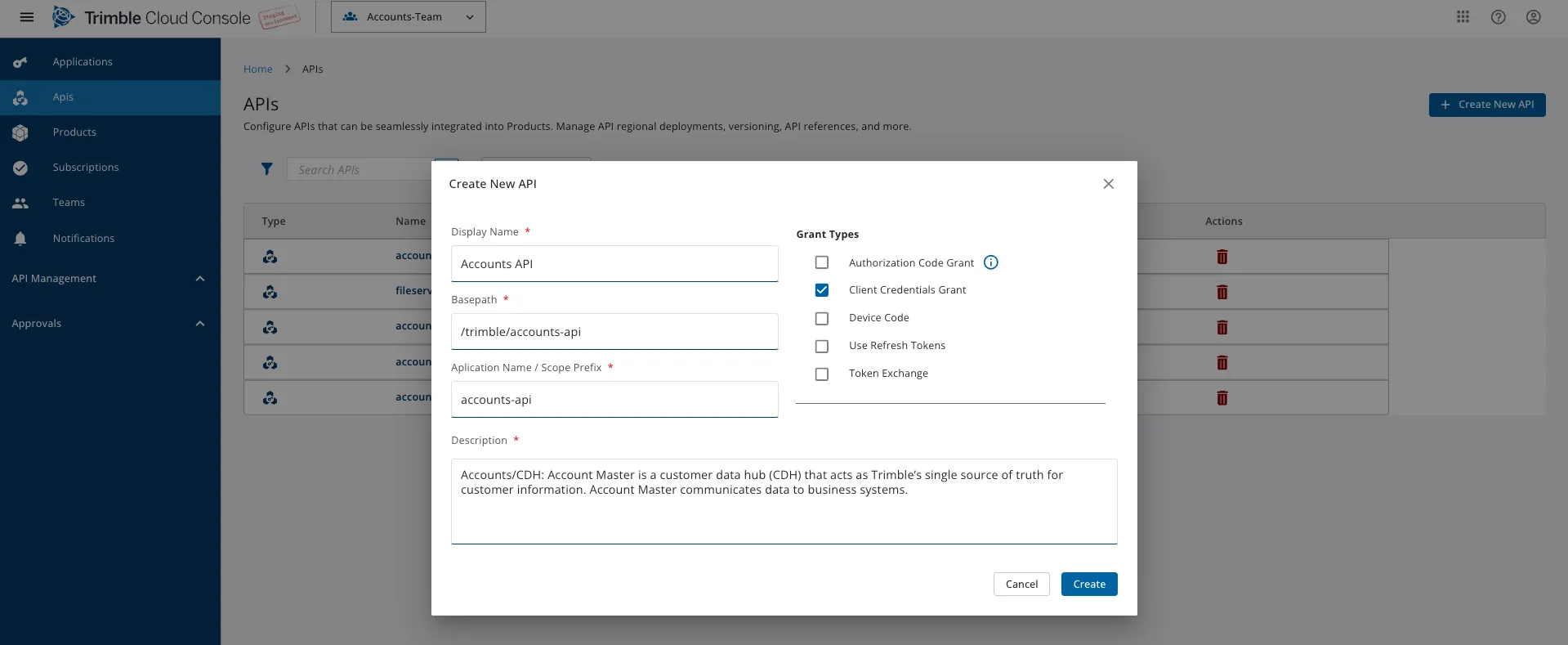 Create New API