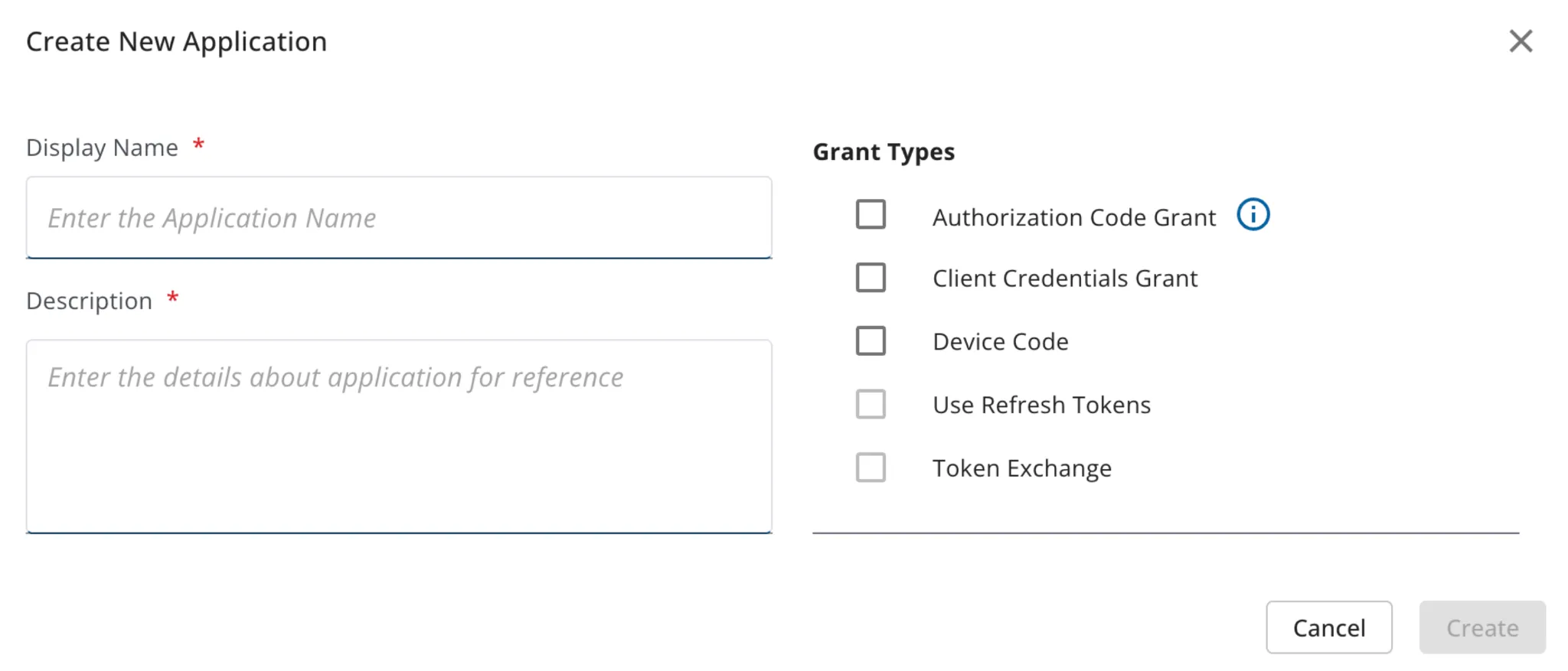 Create New Application