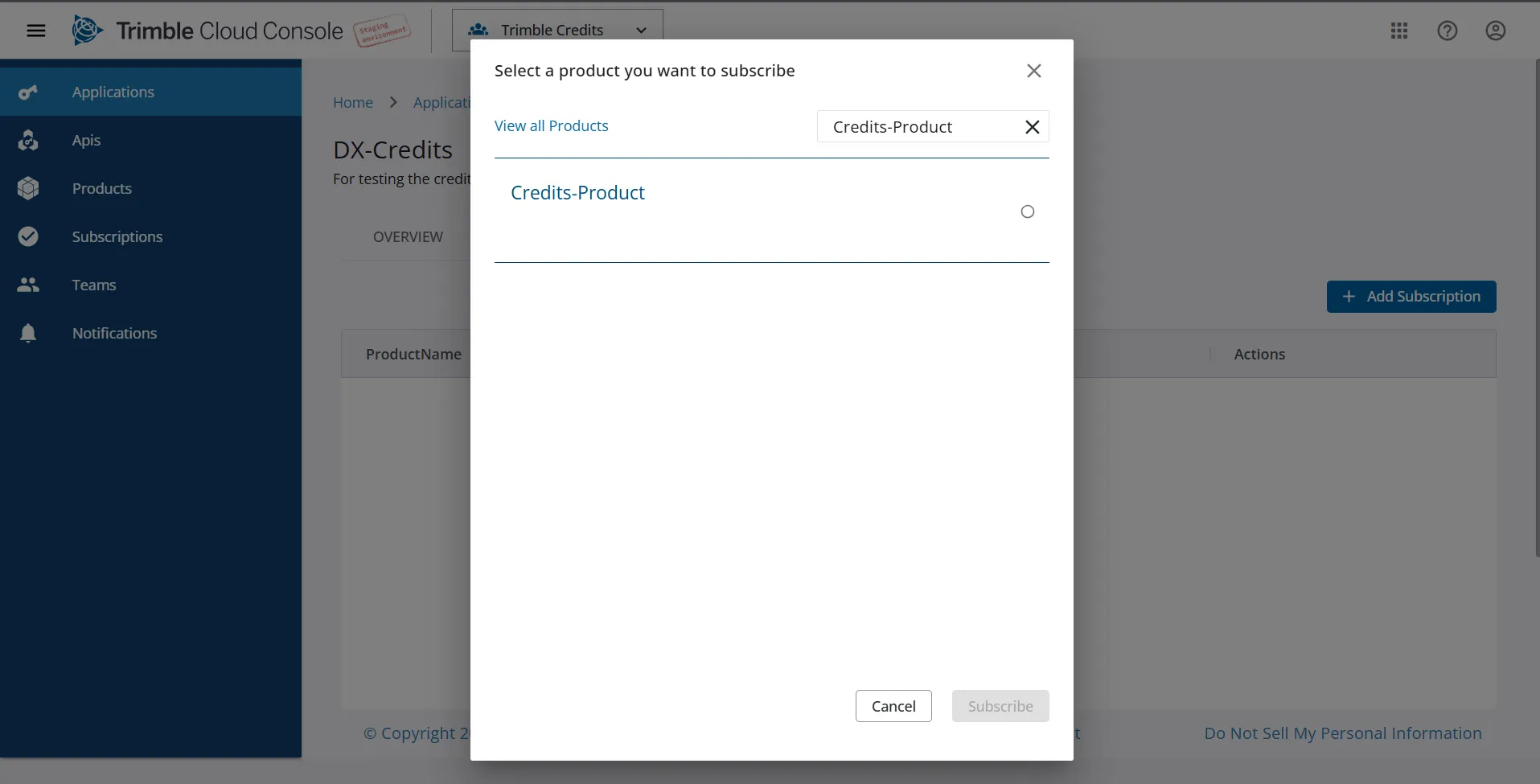 Credits product