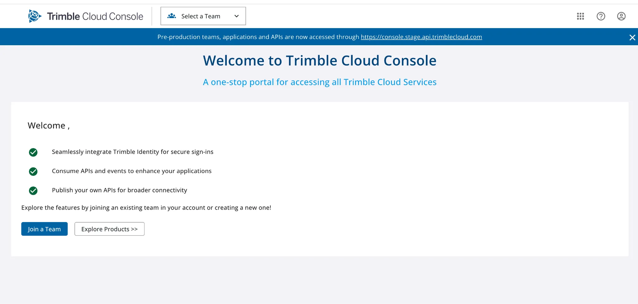 Welcome to Trimble Cloud Console
