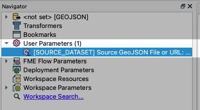 Safe Software FME Workbench User Parameter Example