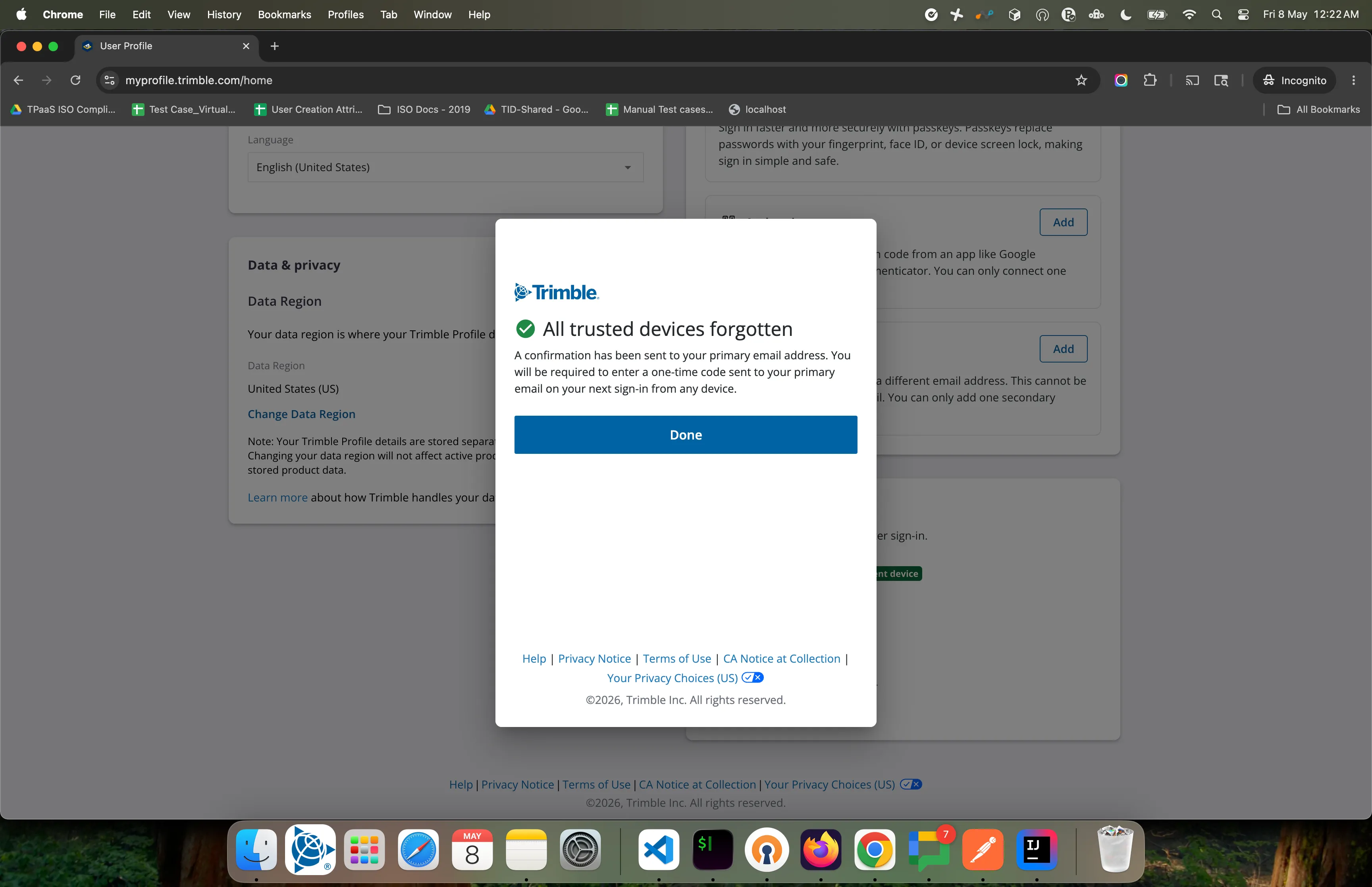 Forget all devices confirmation